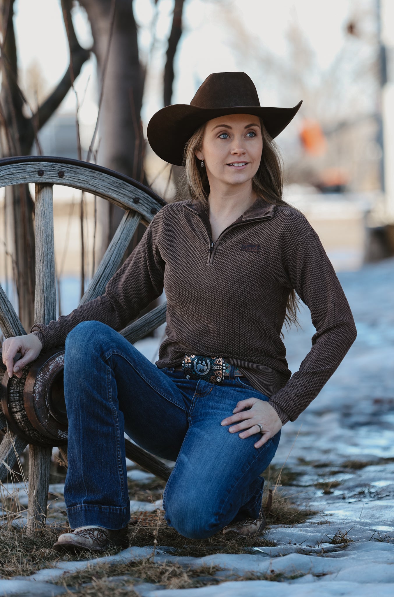 Cinch - Women's 1/4 Zip Sweater - Brown – MarshallsCountryStore