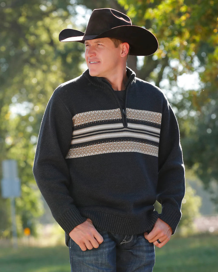 Cinch - Men's 1/4 Zip Lined 5 Gauge Sweater