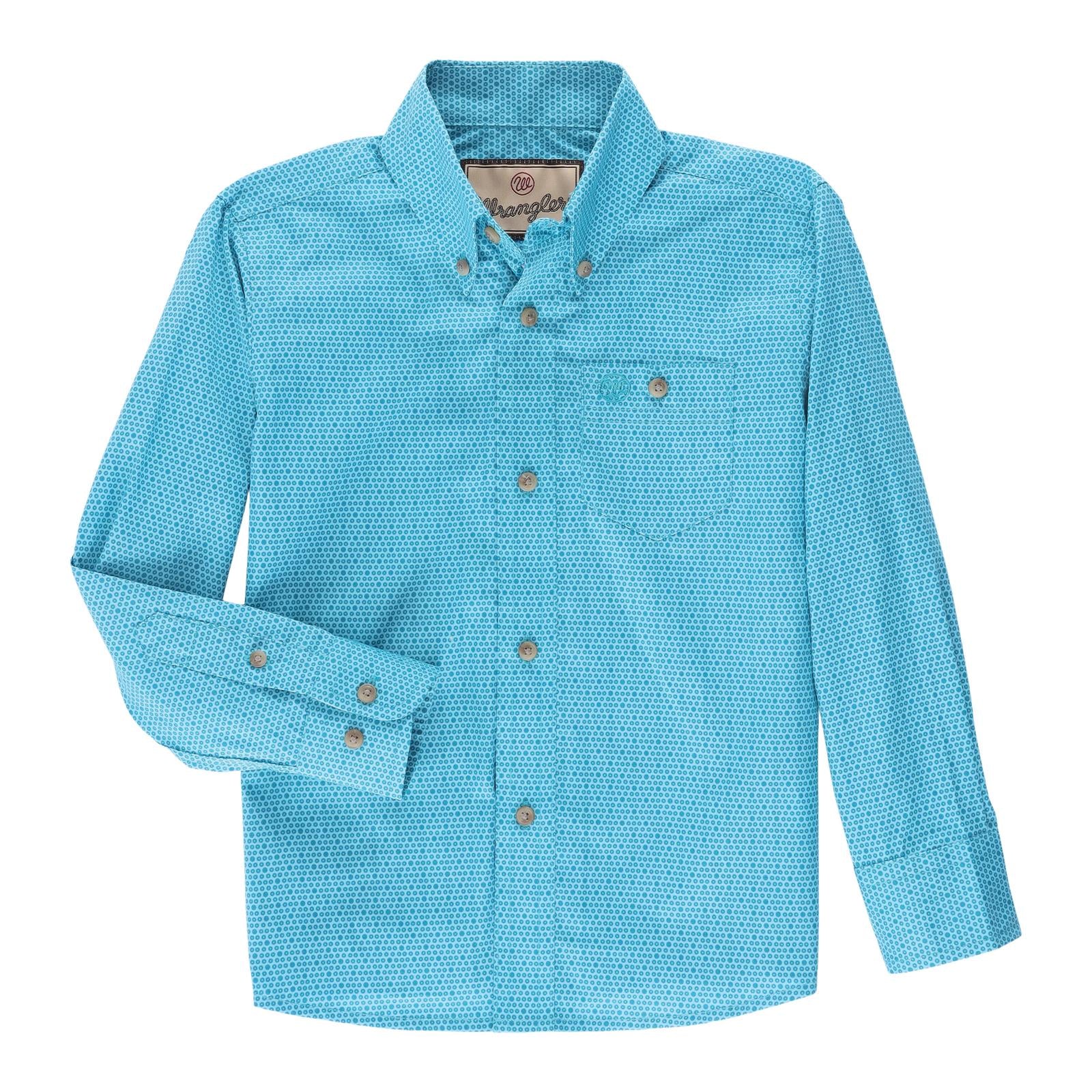 Wrangler - Boy Classic Long Sleeve Shirt - Turquoise