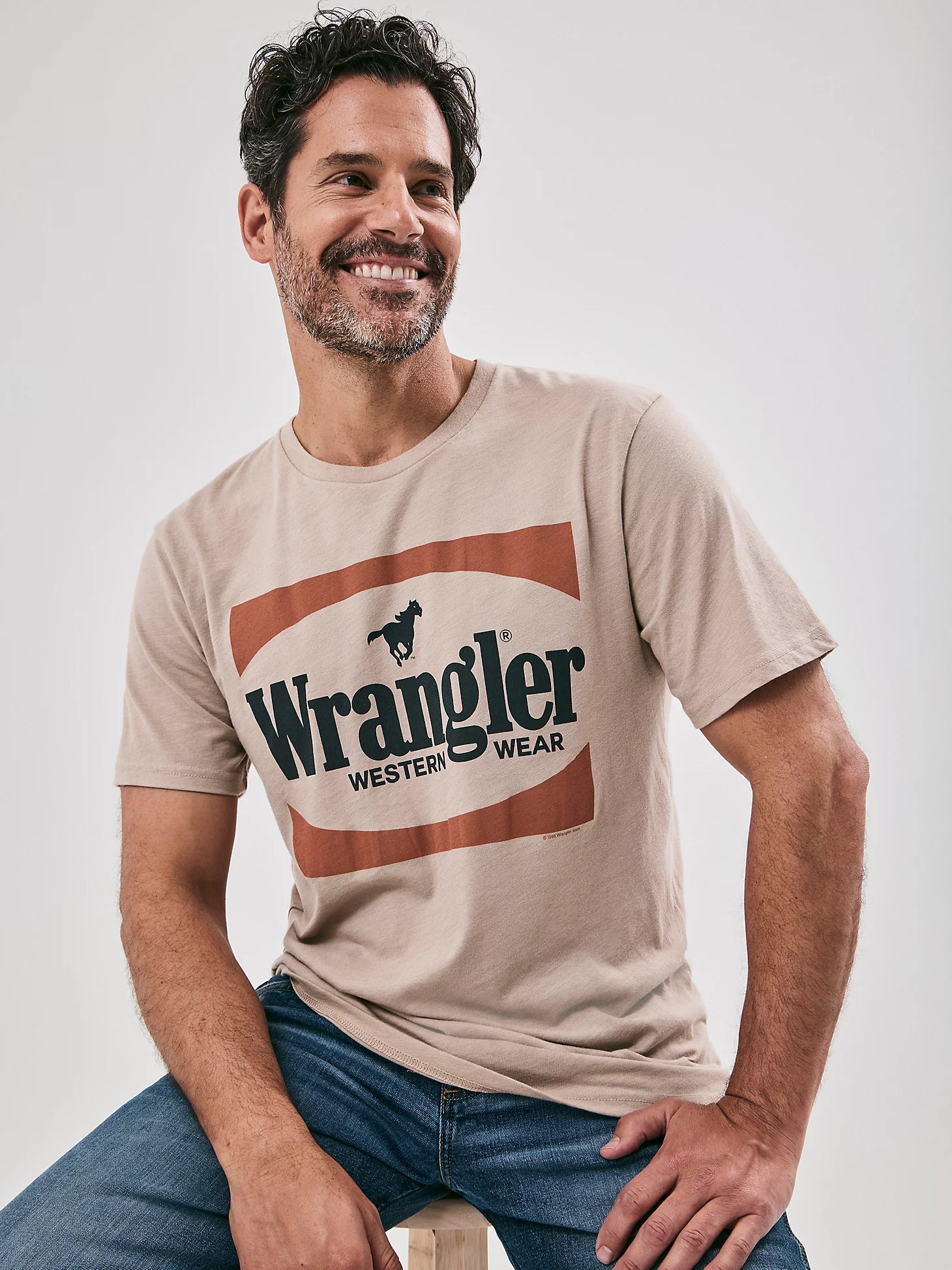 Wrangler - Men's Short Sleeve Tee Graphic Regular Fit Beige