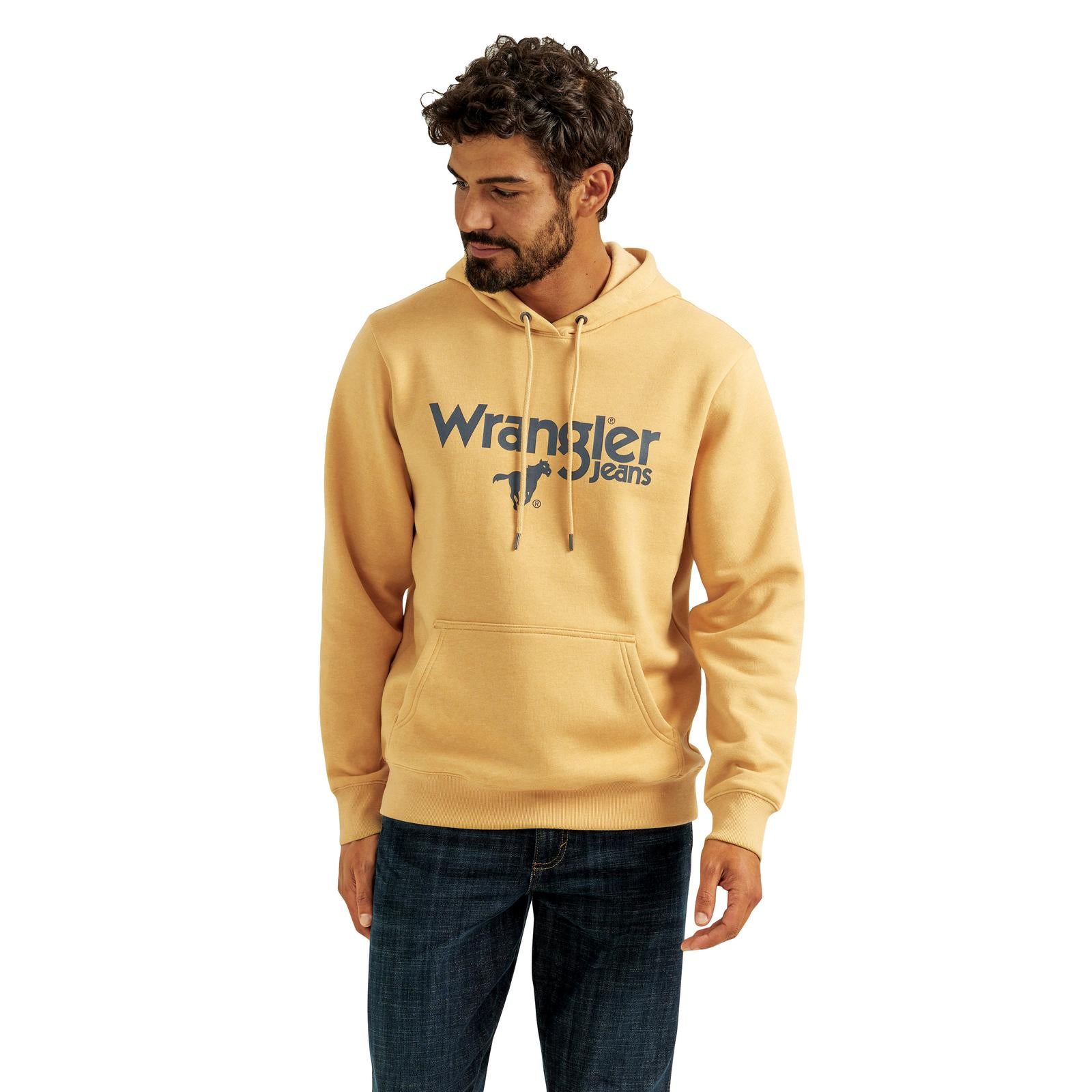 Wrangler Men's Hoodie Pullover Regular Fit Pale Gold