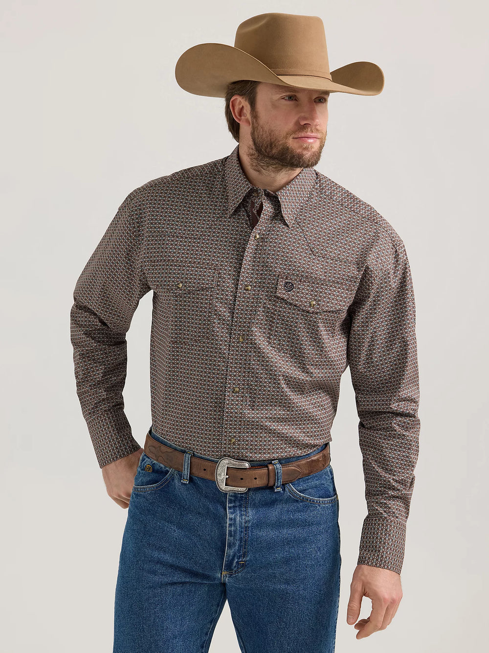 Wrangler - Men's Long Sleeve Snap George Strait Troubadour Shirt
