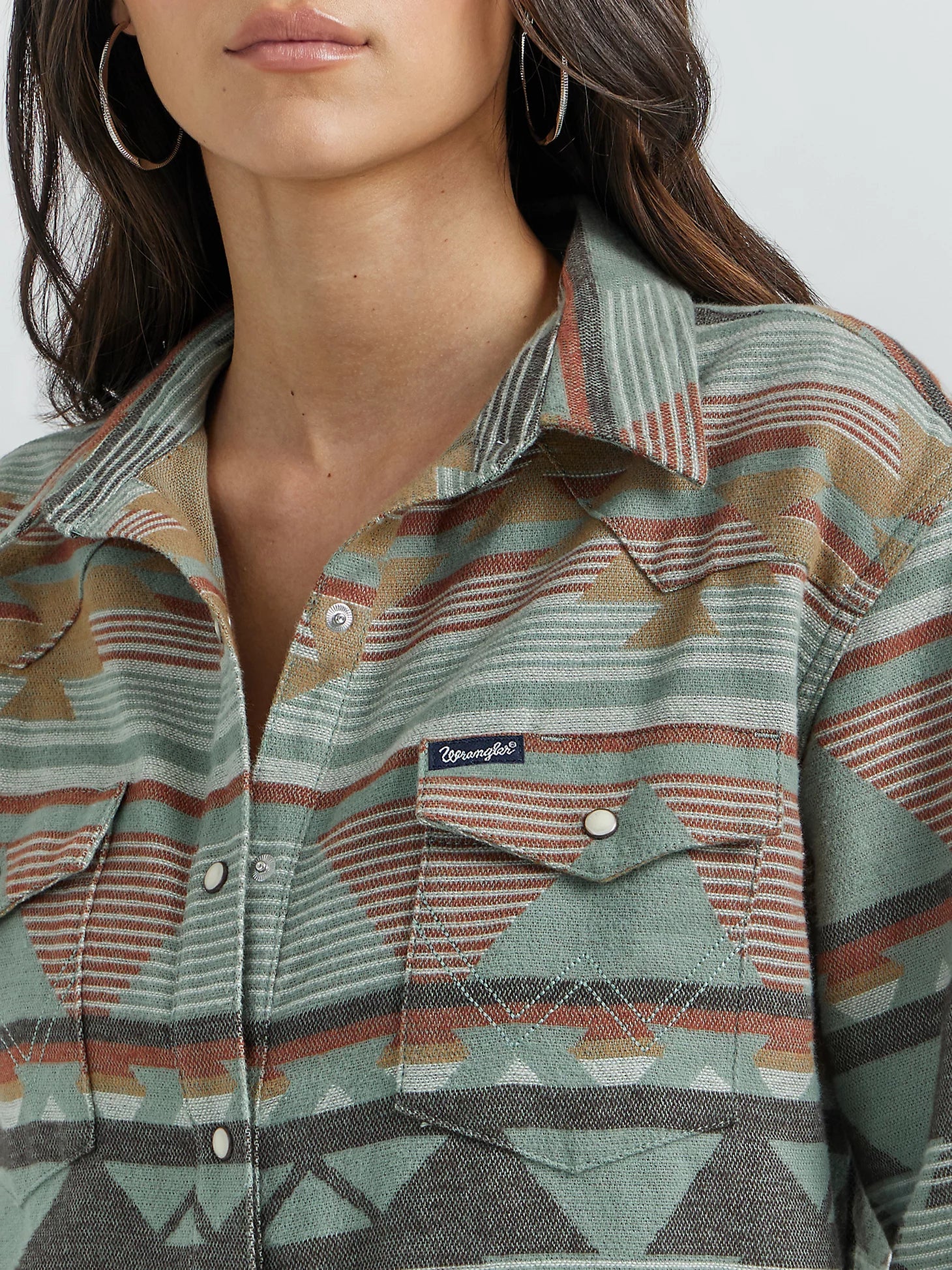 Wrangler - Women's Shirt Retro Vintage Boyfriend Green