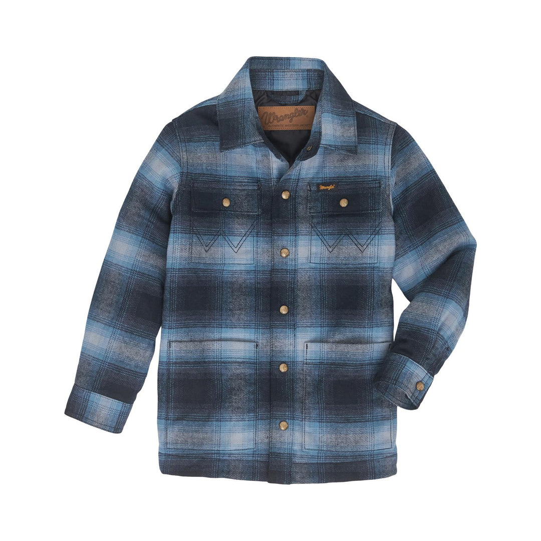Wrangler - Boy's Flannel Shirt Jacket - Quilted Lined - Mid-State
