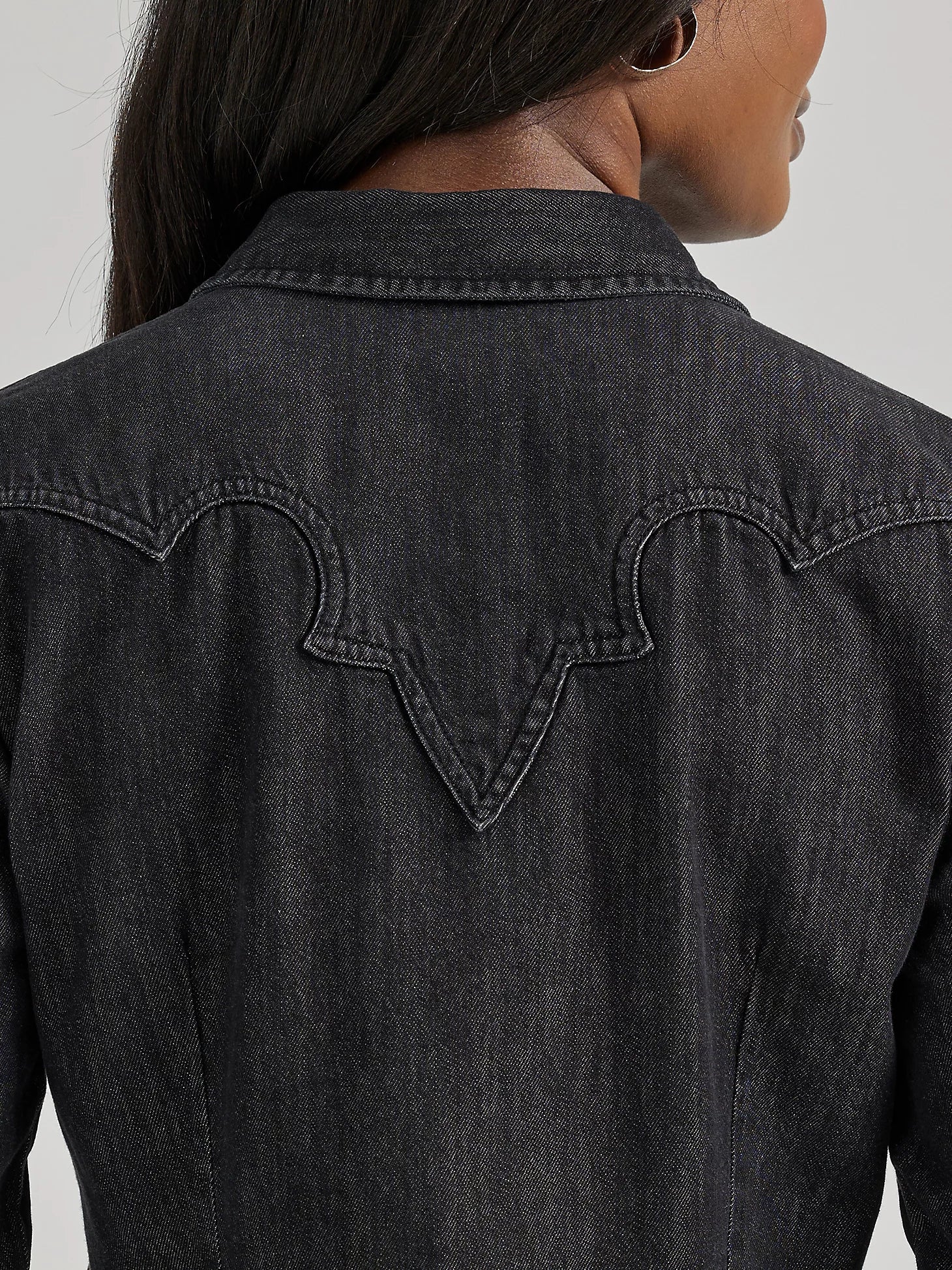 Wrangler - Women's Shirt Dress Scallop Yoke Denim Western Snap