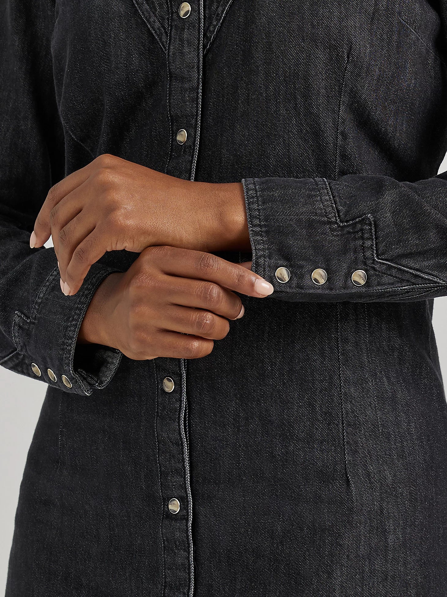 Wrangler - Women's Shirt Dress Scallop Yoke Denim Western Snap