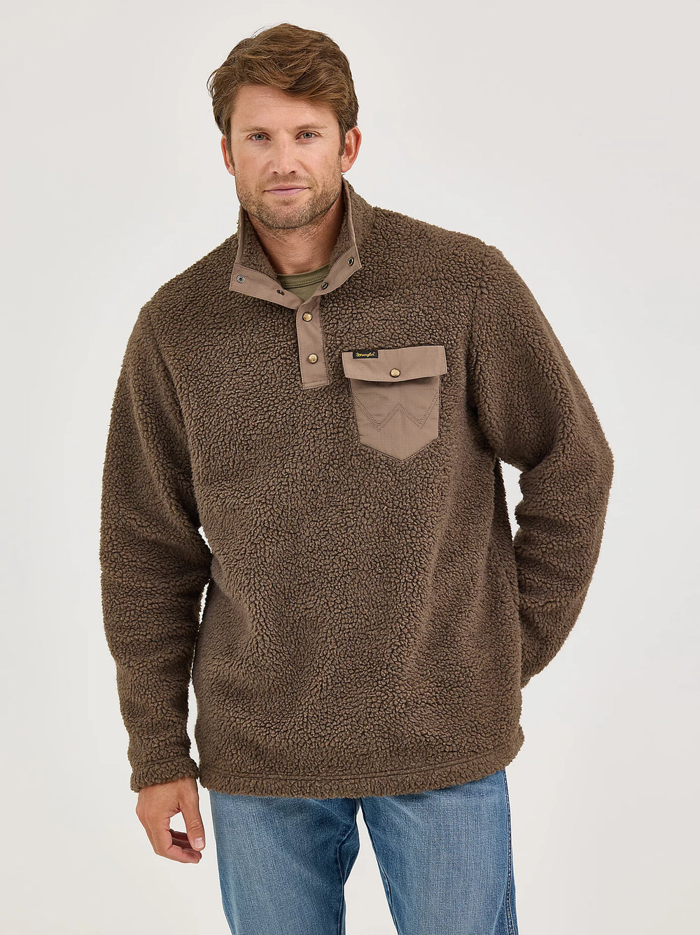 Wrangler - Men's Quarter Snap Sherpa Pullover
