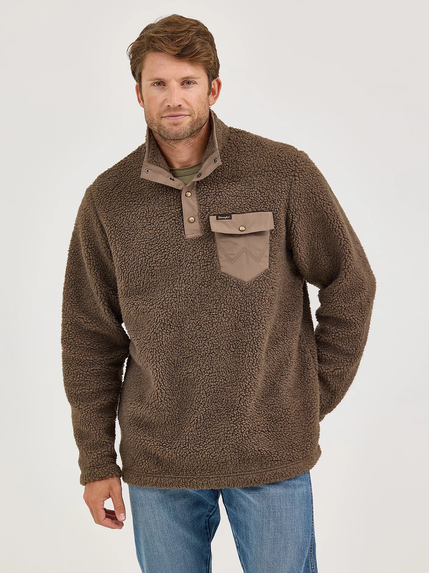 Wrangler - Men's Quarter Snap Sherpa Pullover