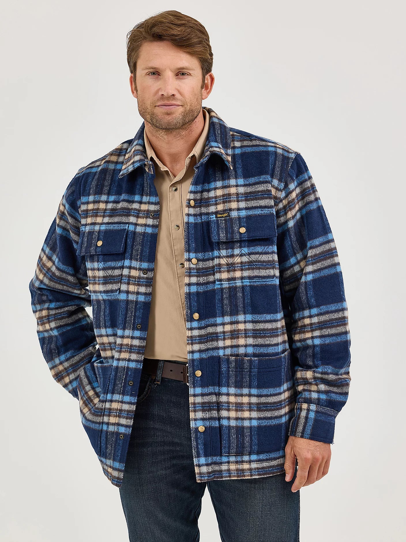 Wrangler - Men's Quilt Lined Flannel Shirt Jacket