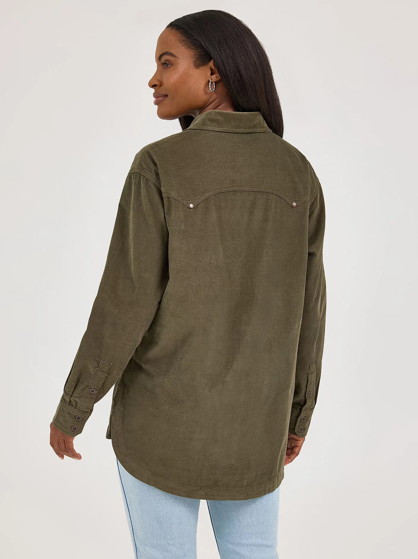 Wrangler - Women's Retro Punchy Boyfriend Cord Shirt - Olive