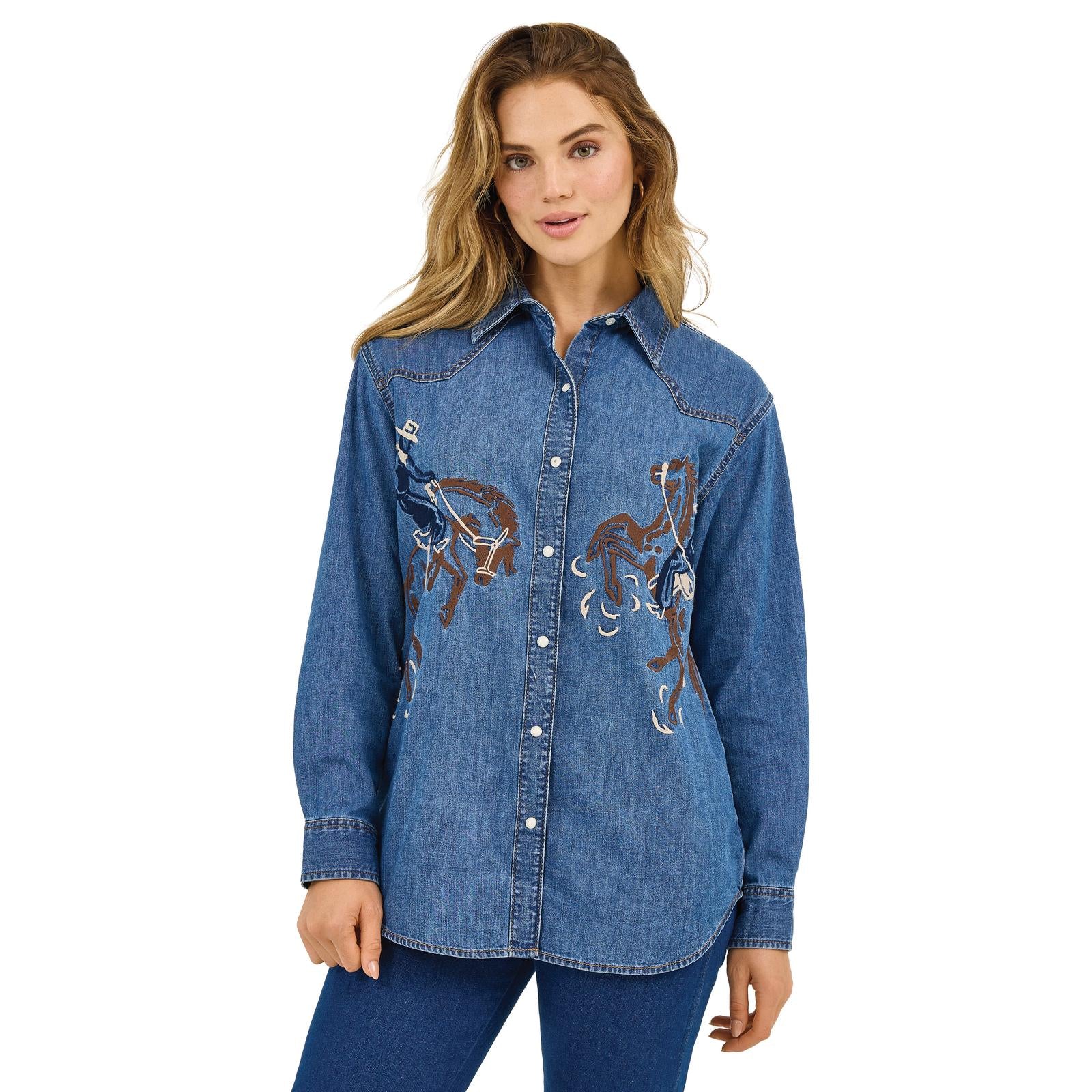 Wrangler - Women's Retro Boyfriend Snap Shirt