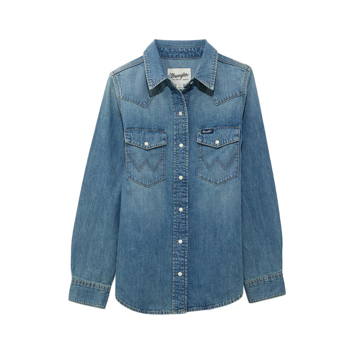 Wrangler - Women's Denim Snap Shirt - Tinted Denim