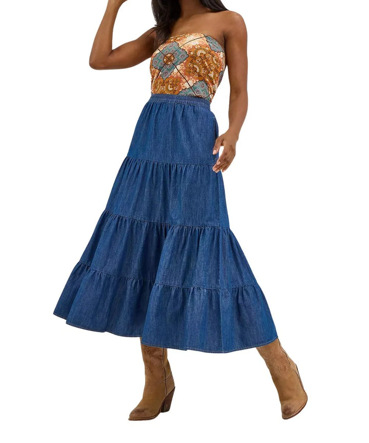 Wrangler - Women's Retro Vintage Denim Dress Set Skirt