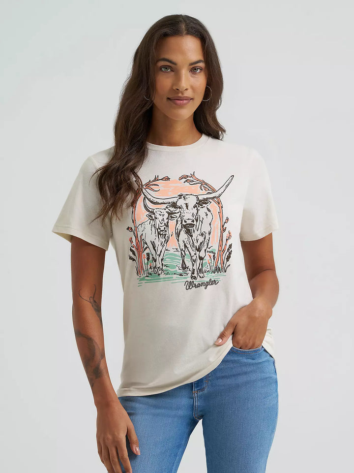 Wrangler - Women's Short Sleeve Tee - Regular Fit - Silver Birch Heather