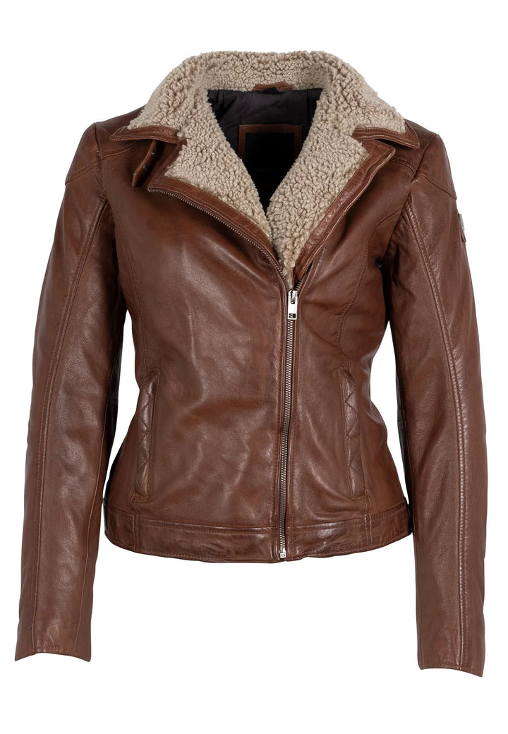 Mauritius - Jenja CF Leather Jacket - Dark Cognac