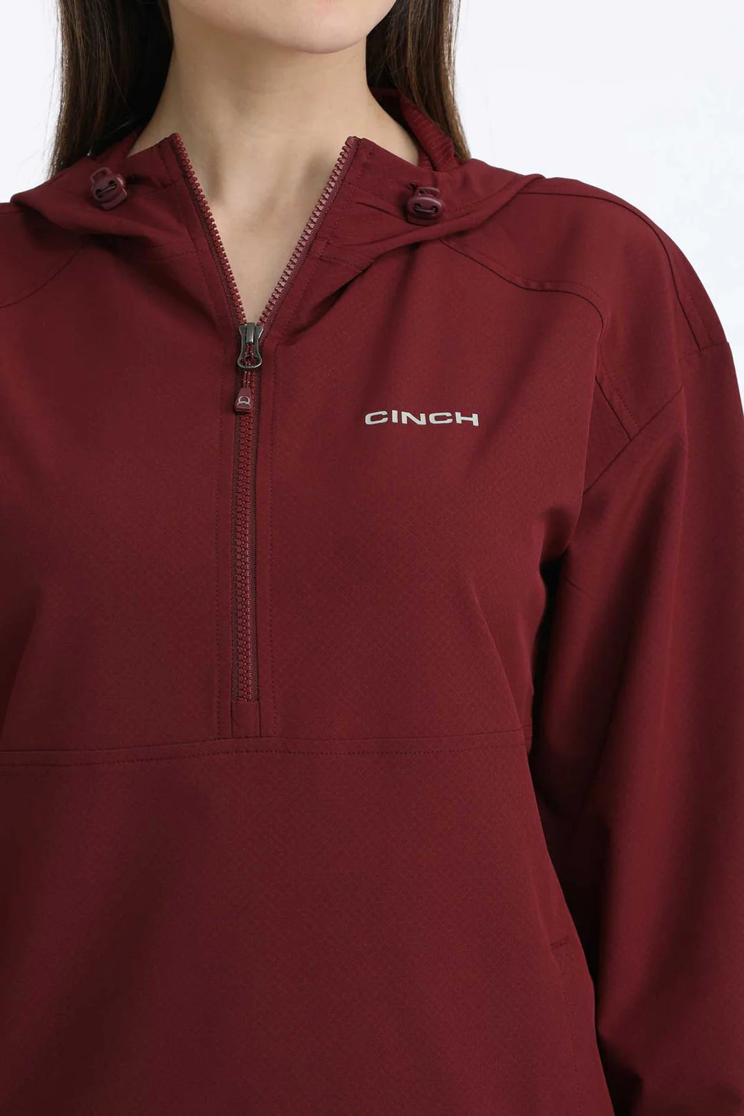 Cinch - Women's 1/2 Zip Woven Pullover w/hood