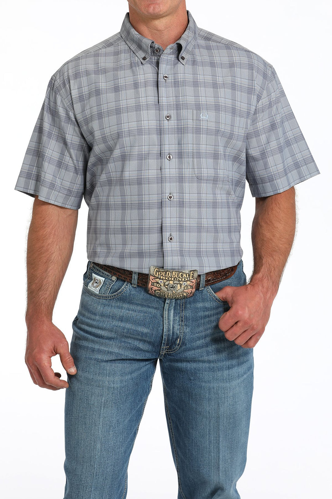 Cinch - Men's Athletic Plaid Short Sleeve