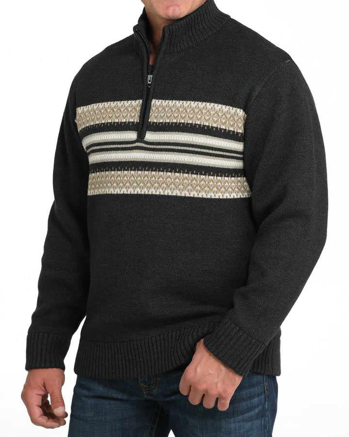 Cinch - Men's 1/4 Zip Lined 5 Gauge Sweater