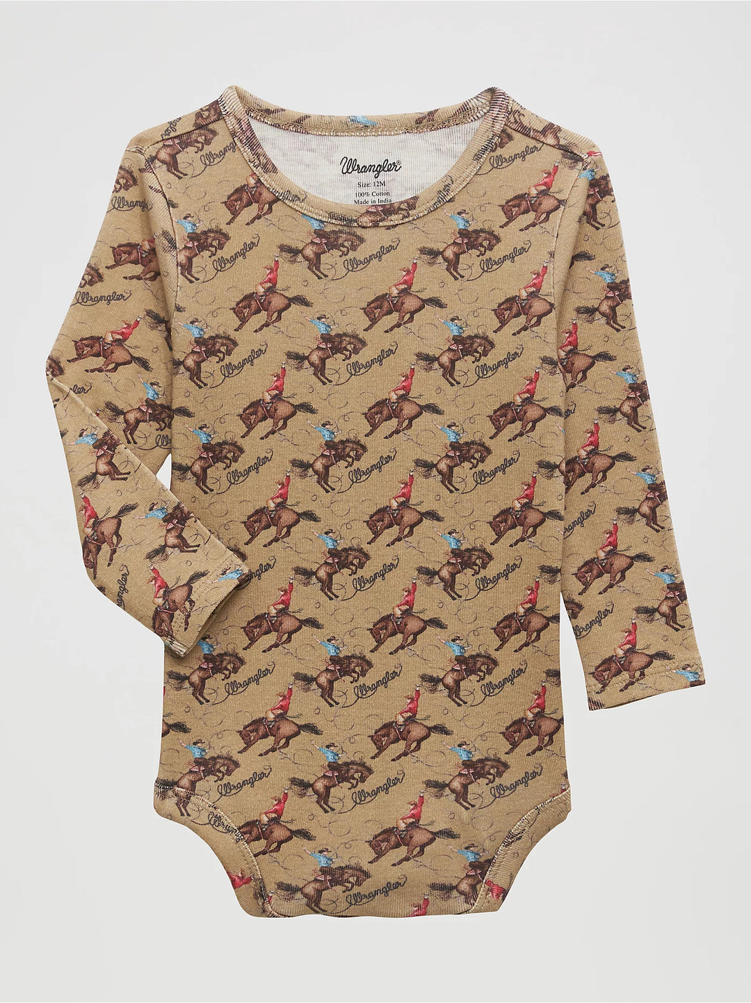 Wrangler - Baby Boy Bodysuit - Tan Cowboy