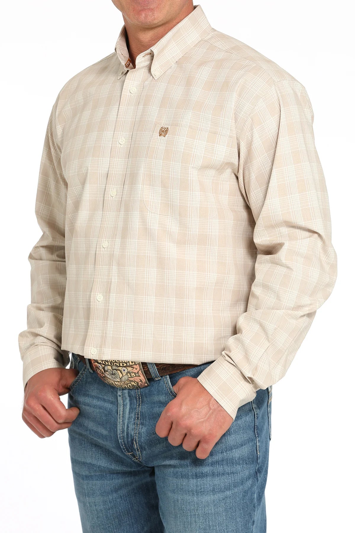Cinch - Men's Long Sleeve Plaid - Khaki