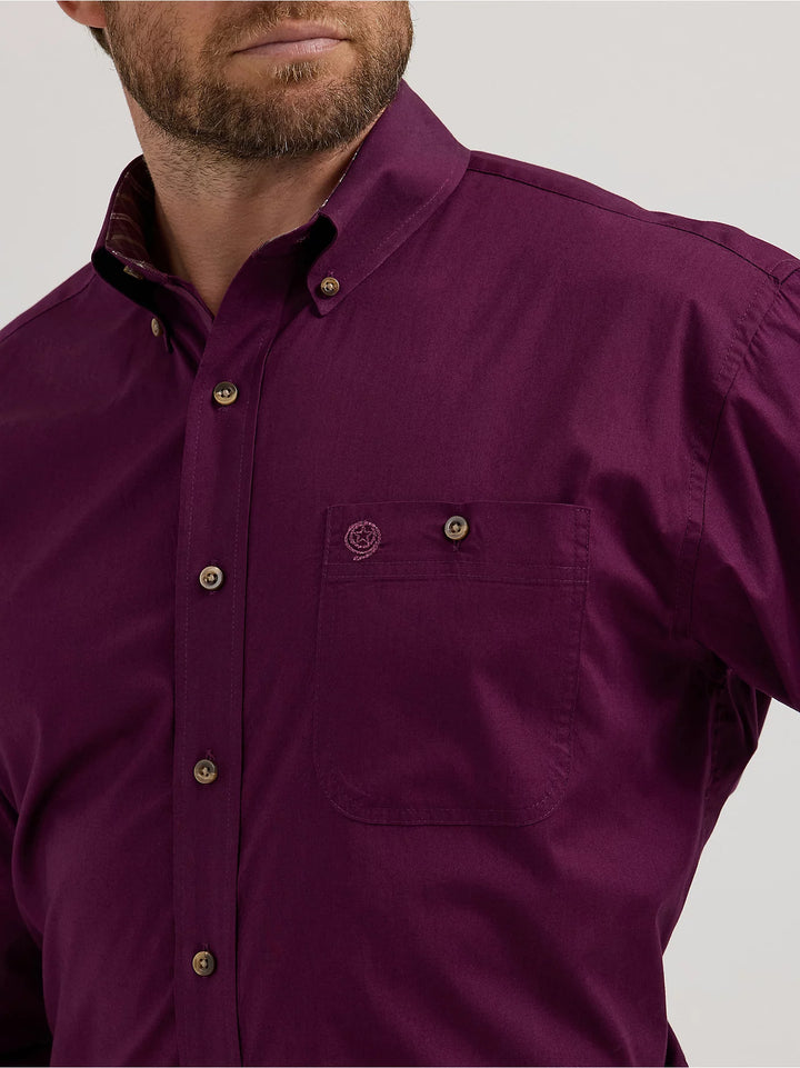 Wrangler - Men's Long Sleeve Button Down George Strait Solid