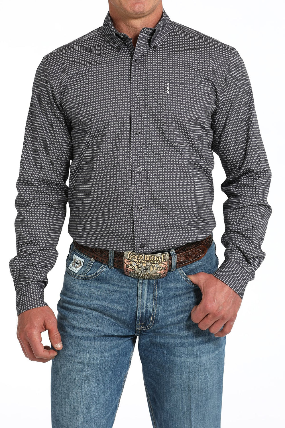 Cinch - Men's Long Sleeve Basic Plain Weave Print
