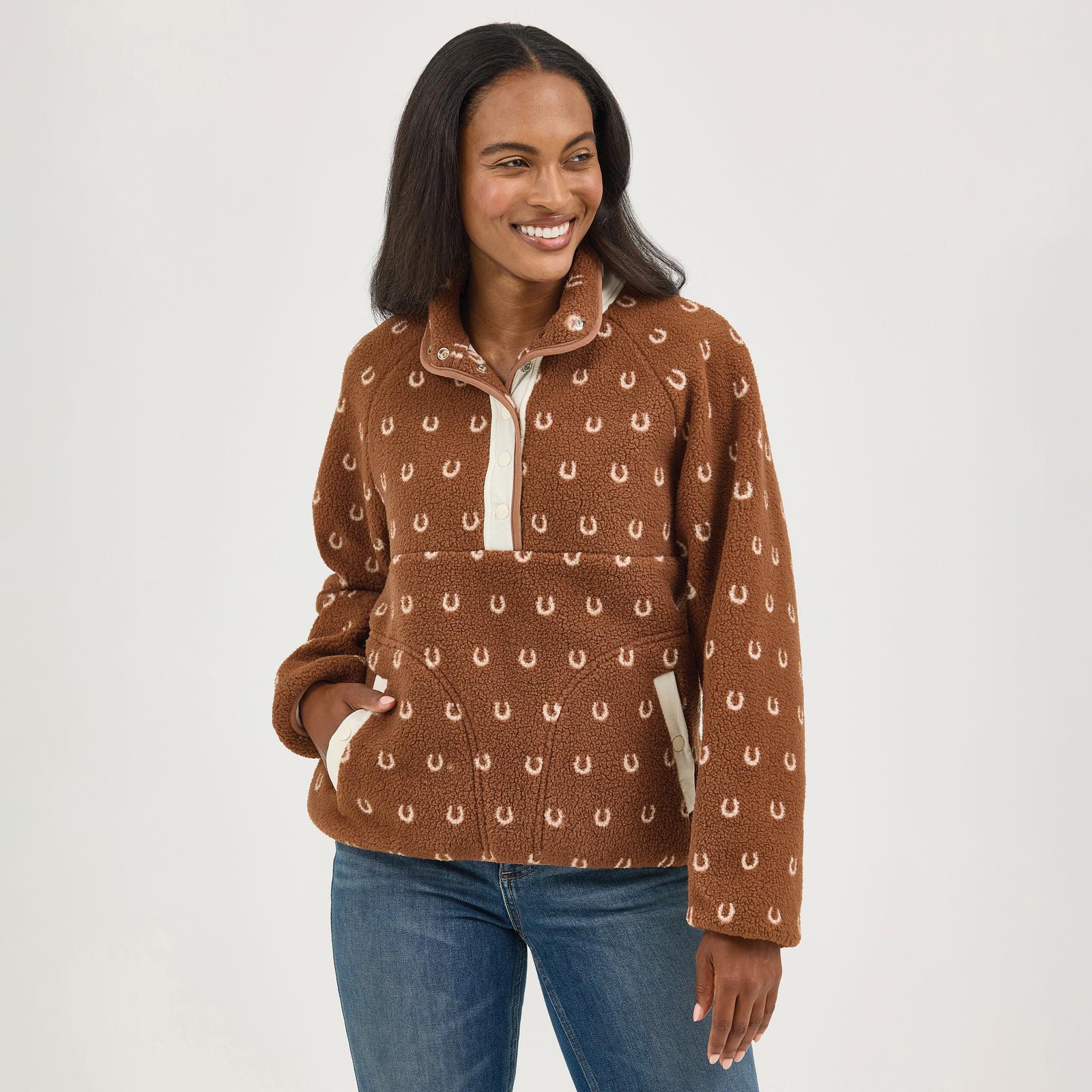 Wrangler - Women's Retro Americana Sherpa Snap Pullover