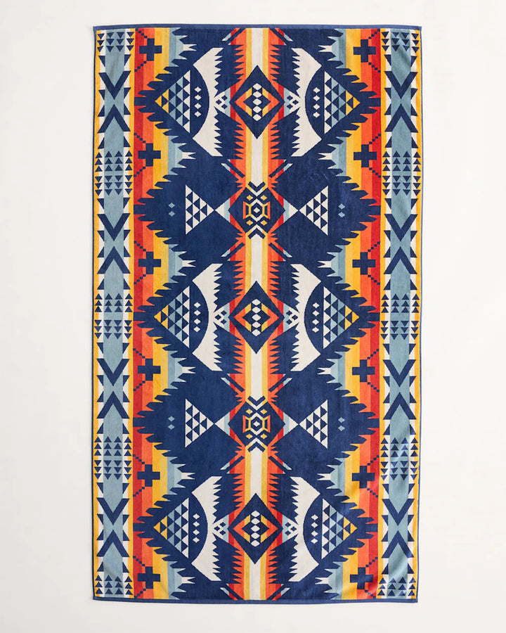 Pendleton Oversized Jacquard Spa Towel Nehalem Navy