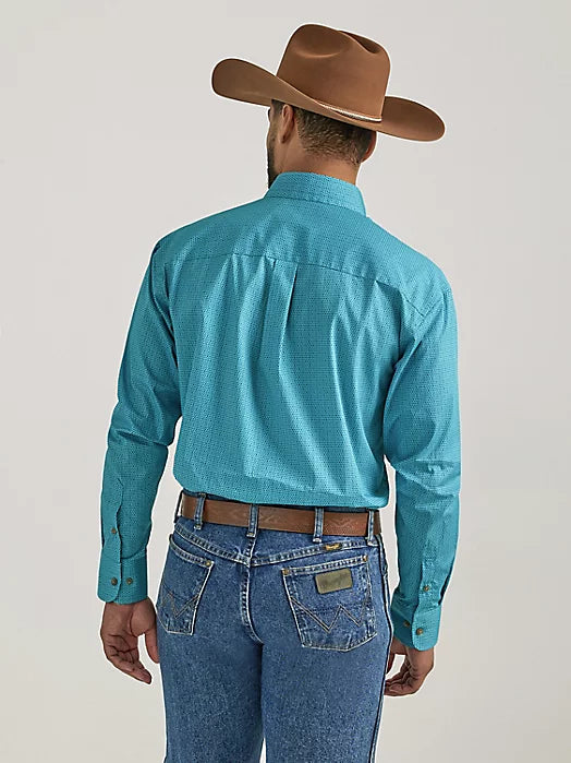 Wrangler - Men's Long Sleeve Button Down George Strait Teal (Small & Medium Only)