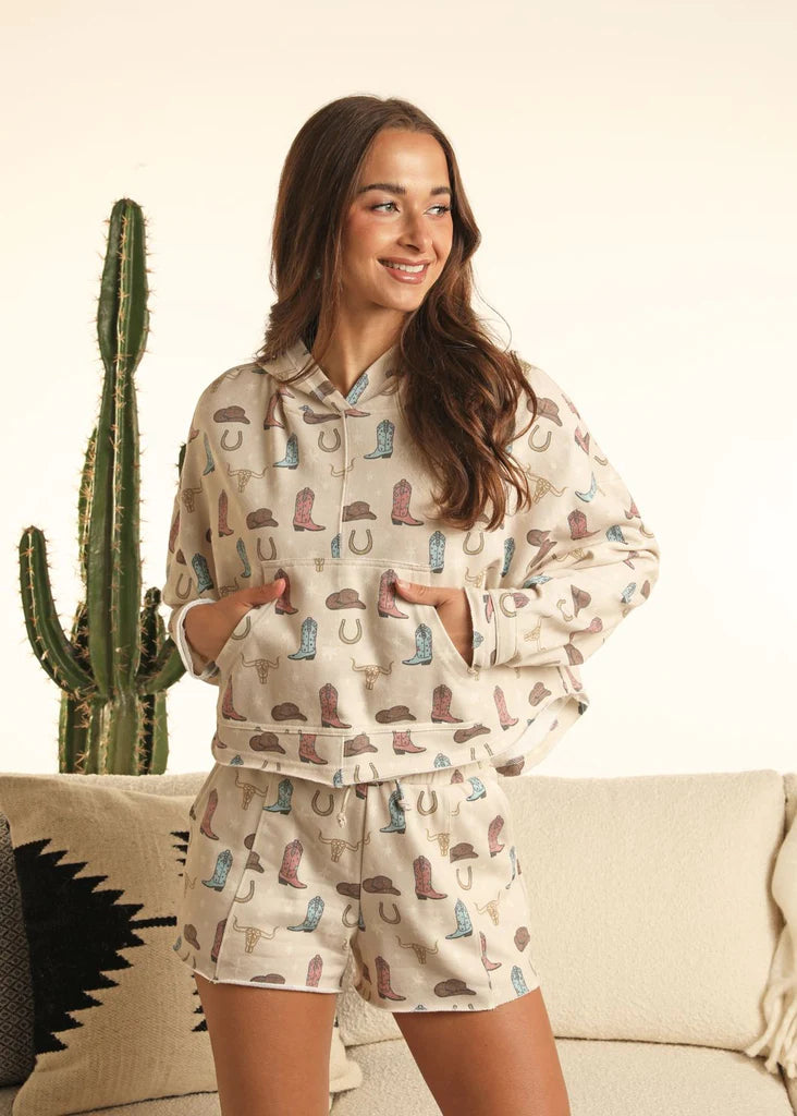 Panhandle PJs - Cowgirl Print Oversized PJ Set