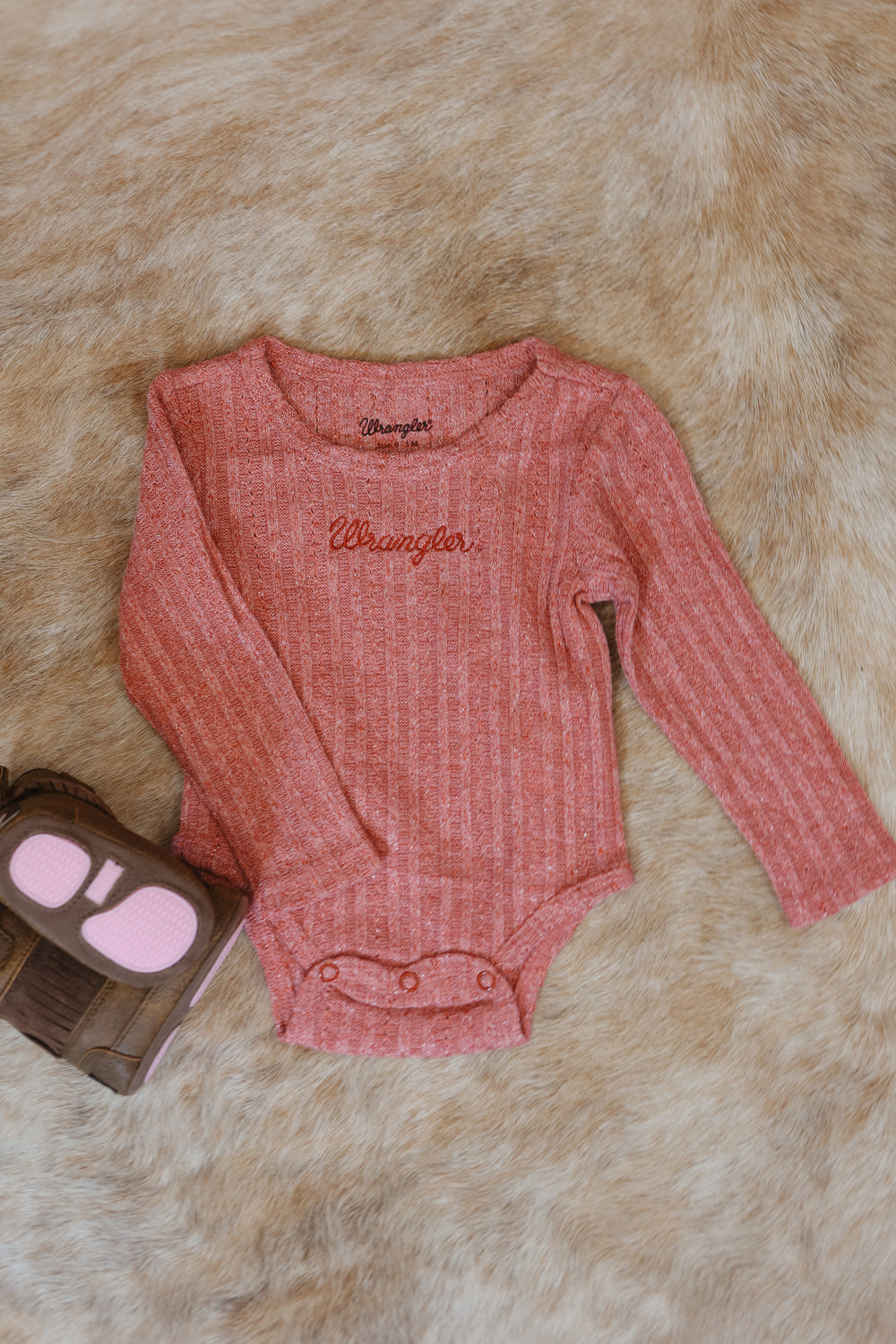 Wrangler - Baby Girl's Chunky Knit Logo Bodysuit