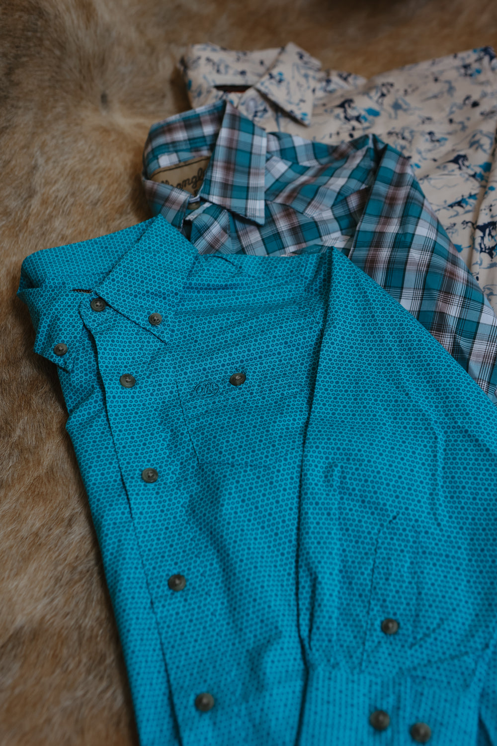 Wrangler - Boy Classic Long Sleeve Shirt - Turquoise