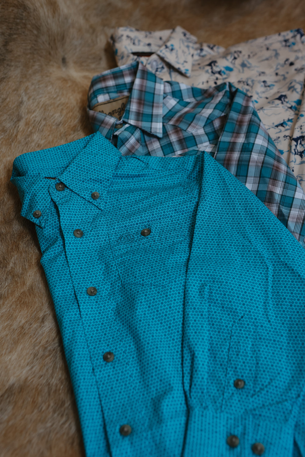 Wrangler - Boy's Classic Long Sleeve Shirt - Turquoise