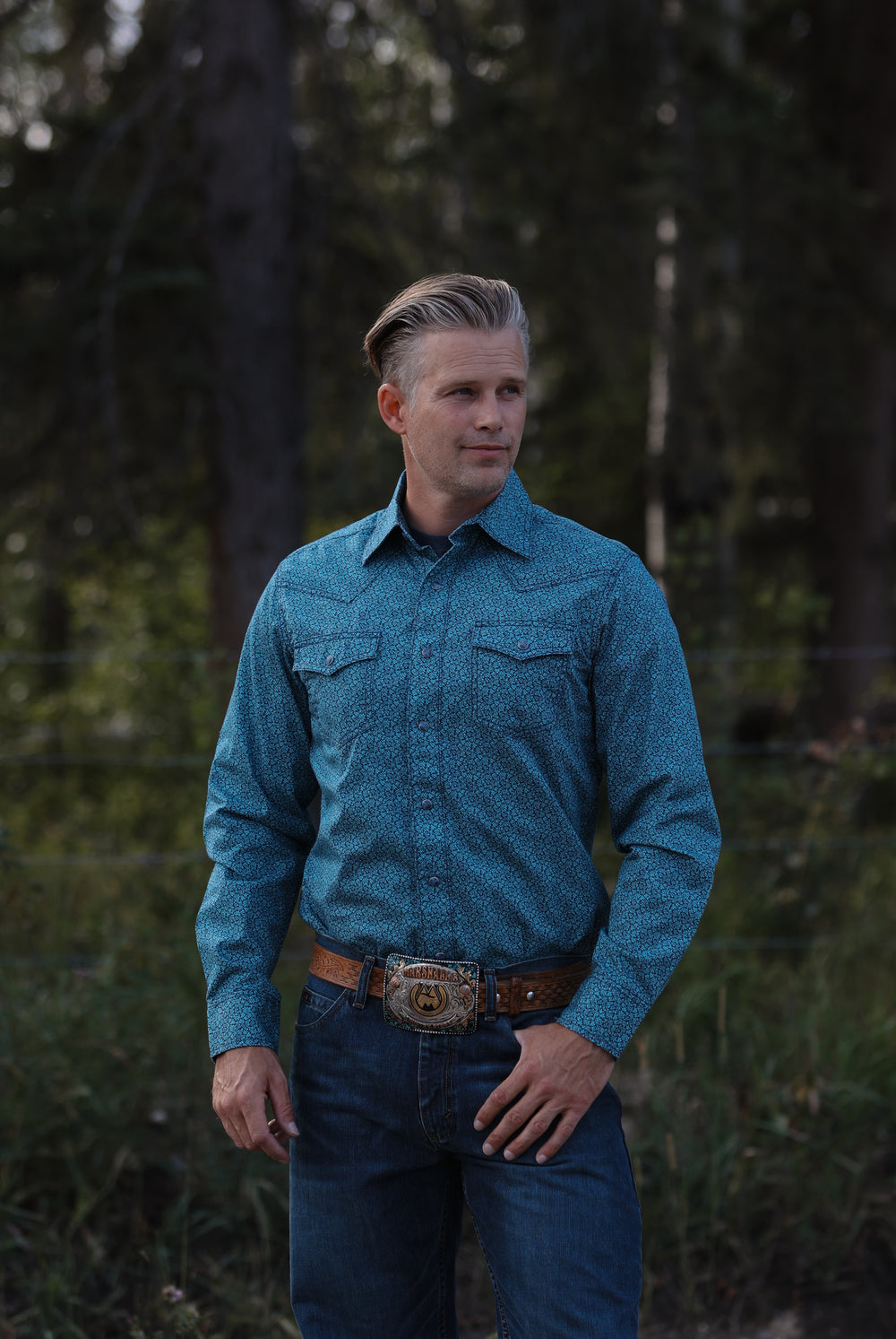 Wrangler - Men's Long Sleeve Shirt Premium Snap