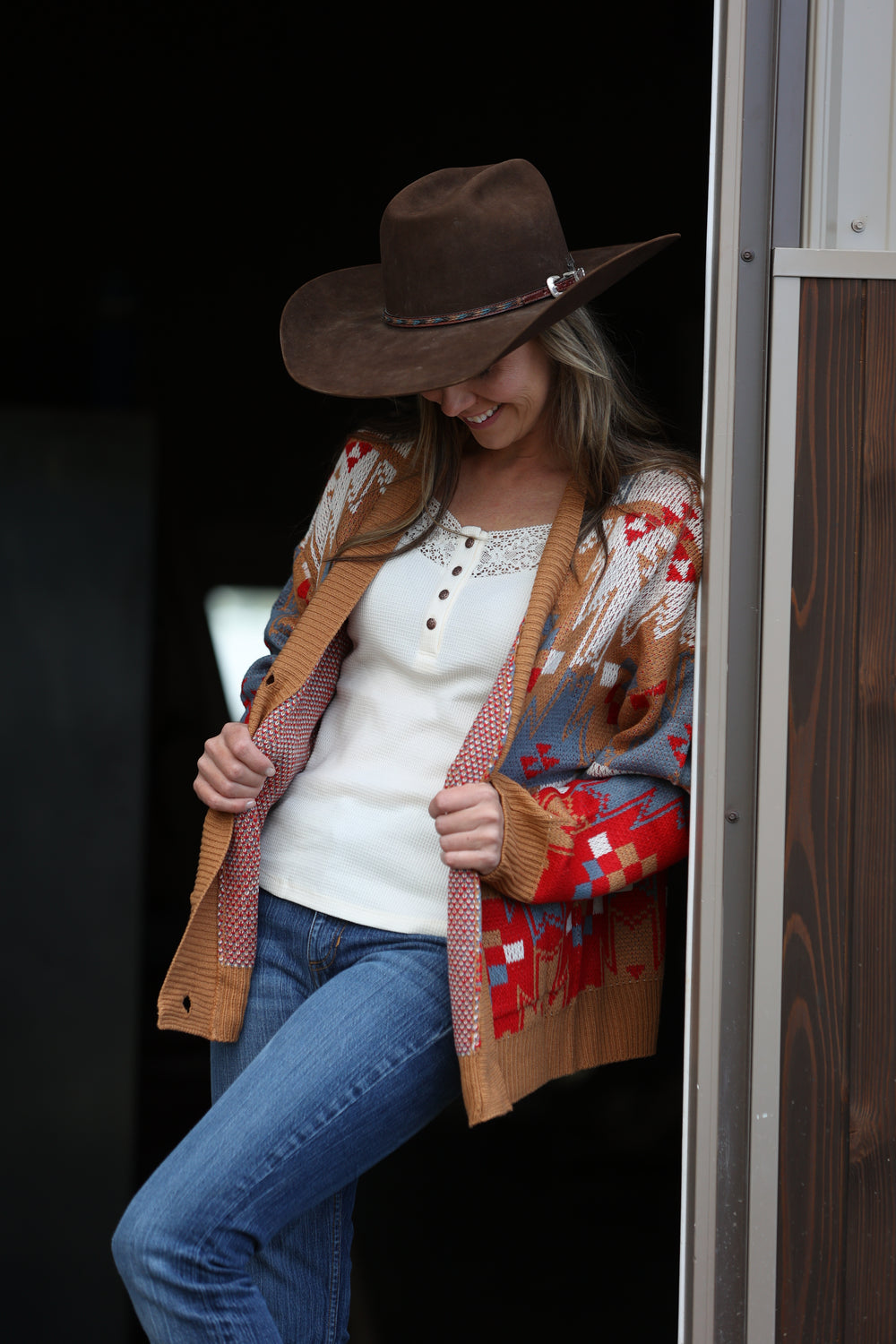 Wrangler - Women's Sweater Western Pattern Cardigan