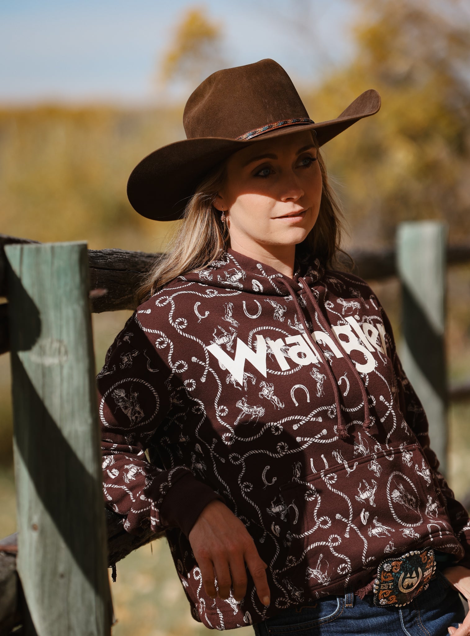 Wrangler - Women's Hoodie Allover Western Cinched