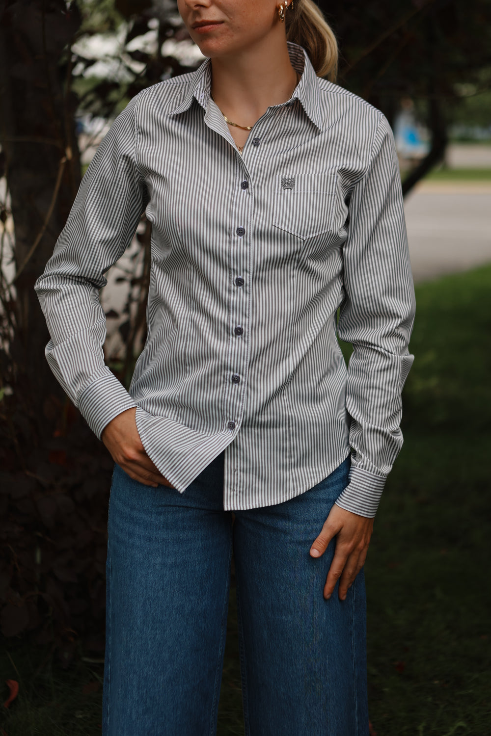 Cinch - Women's Tencel Stripe Button-Down