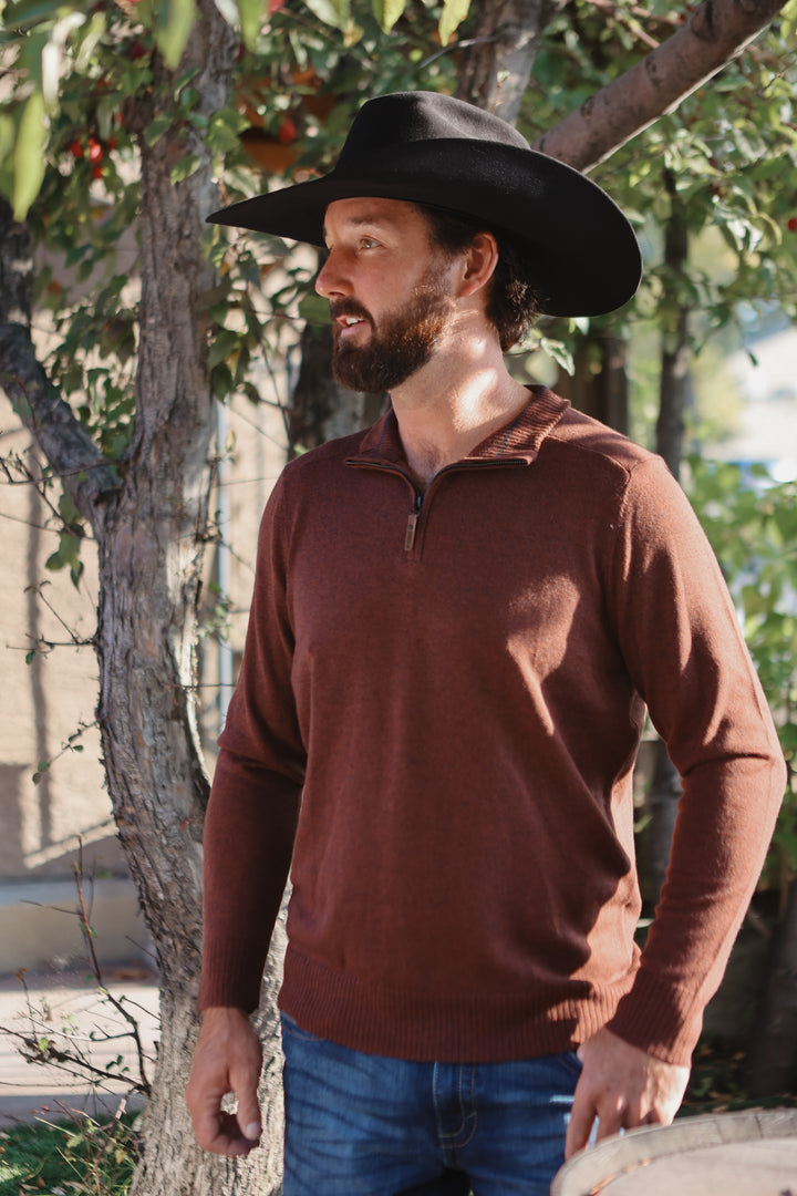 Smartwool - Men's Sparwood 1/4 Zip Sweater - Pecan Brown