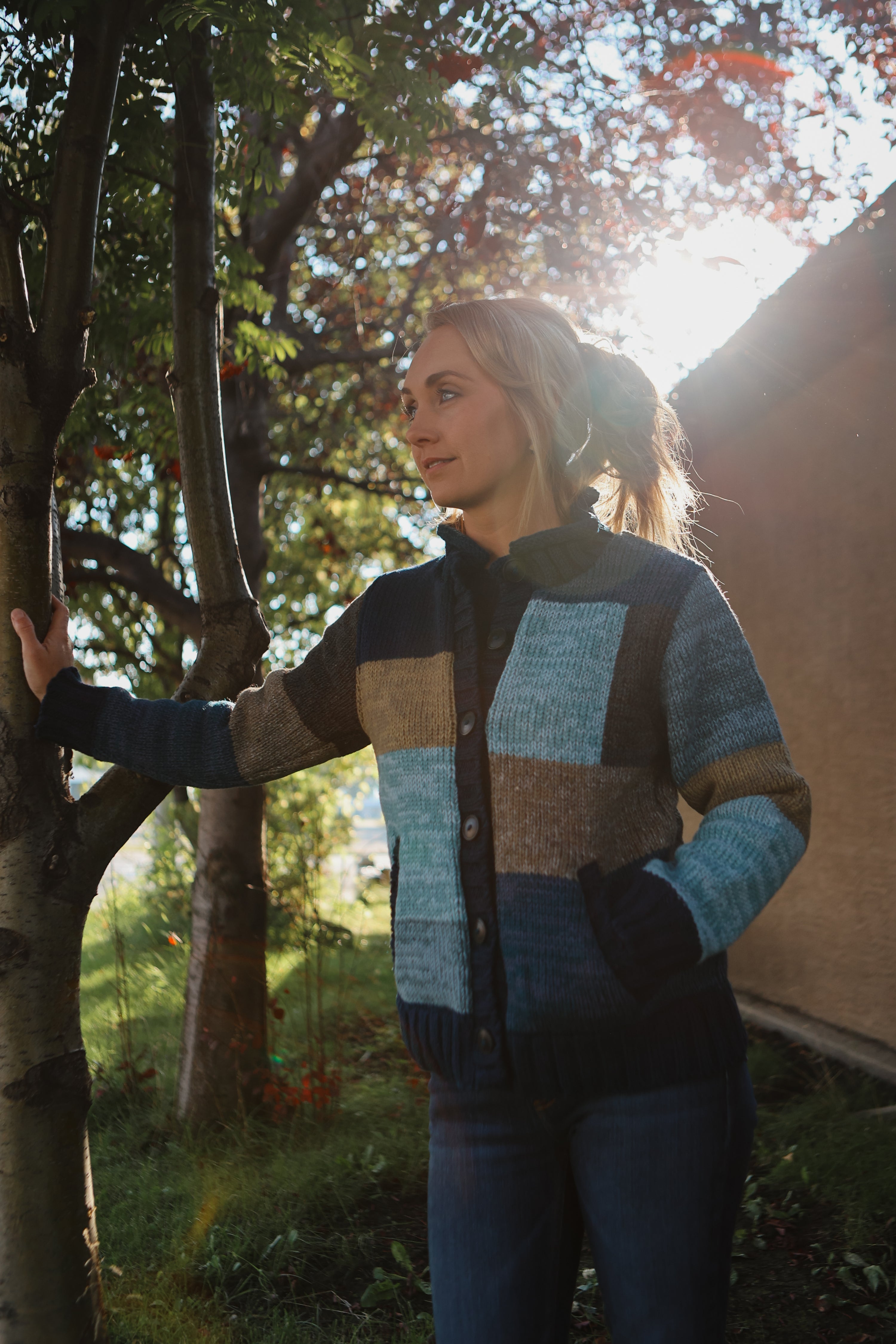 Lost Horizon - Lorelei Women's Wool Knit Sweater - Patchwork