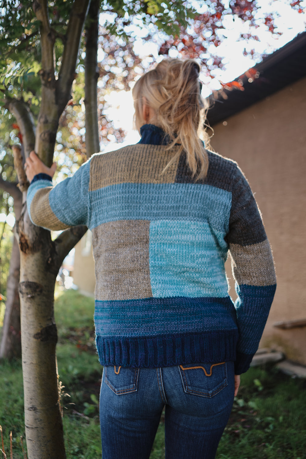 Lost Horizon - Lorelei Women's Wool Knit Sweater - Patchwork