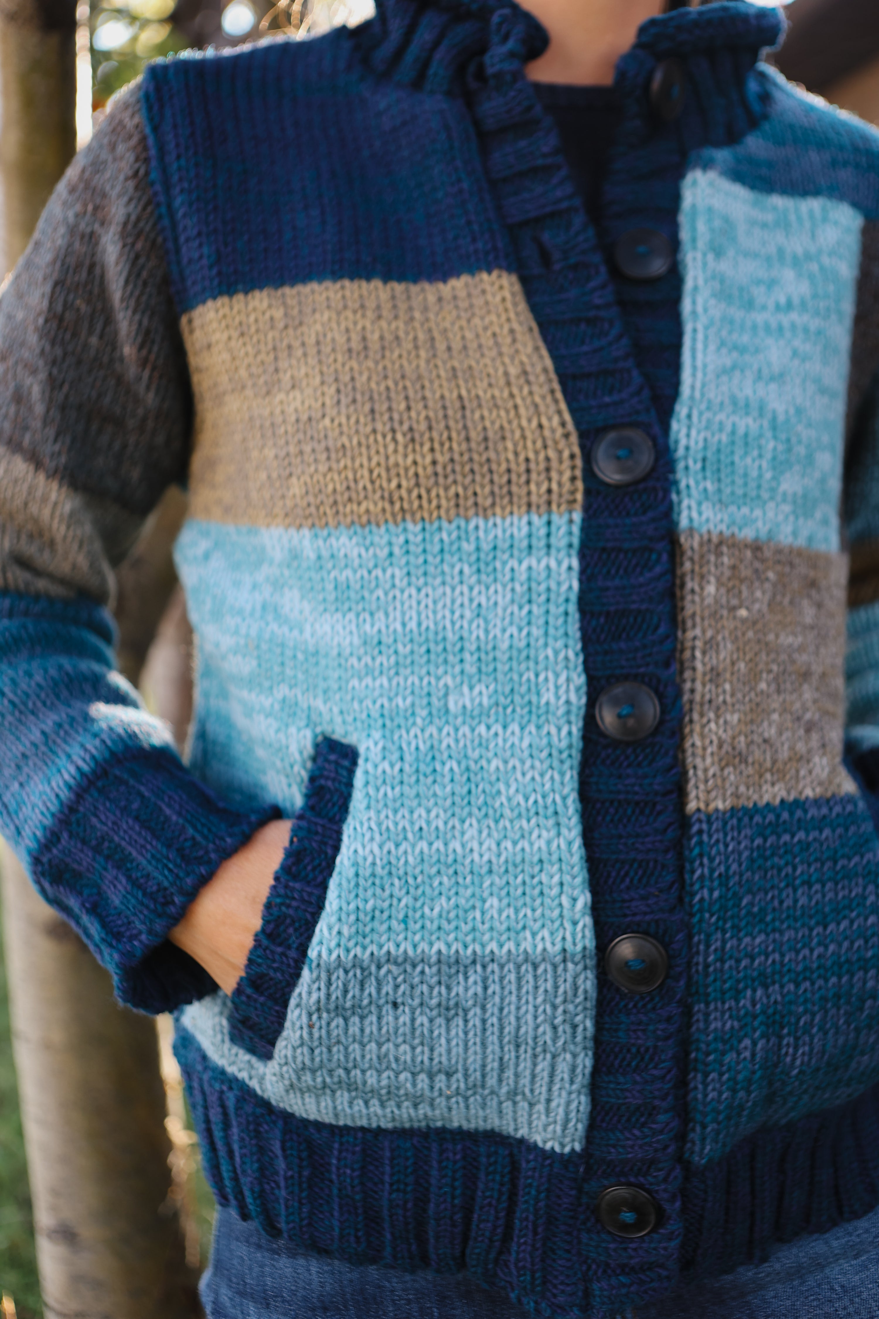 Lost Horizon - Lorelei Women's Wool Knit Sweater - Patchwork