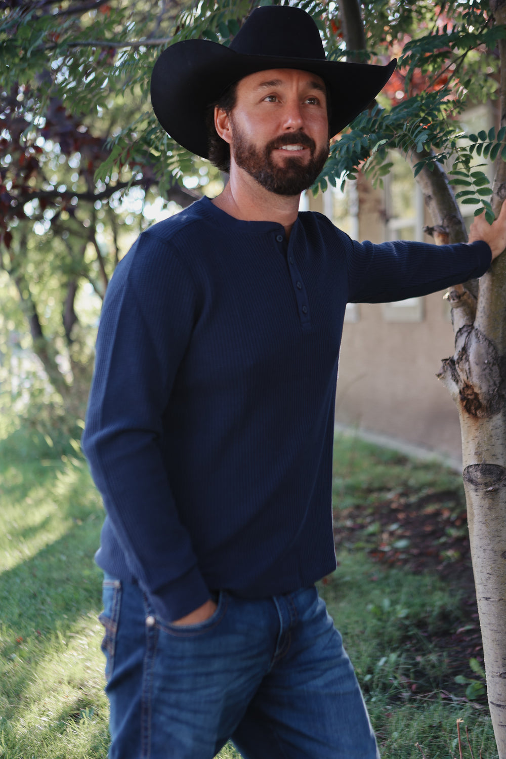 Smartwool - Men's Waffle Long Sleeve Henley - Deep Navy