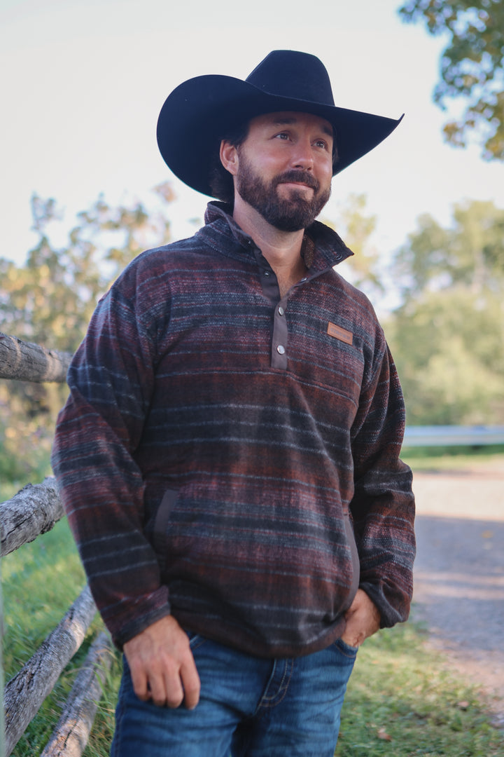 Cinch - Men's Polar Fleece - Brown/Red - Match Dad