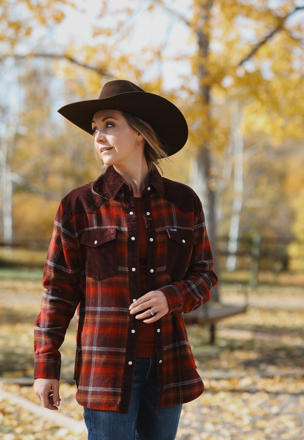 Wrangler - Women's Shirt Corduroy Flannel Snap