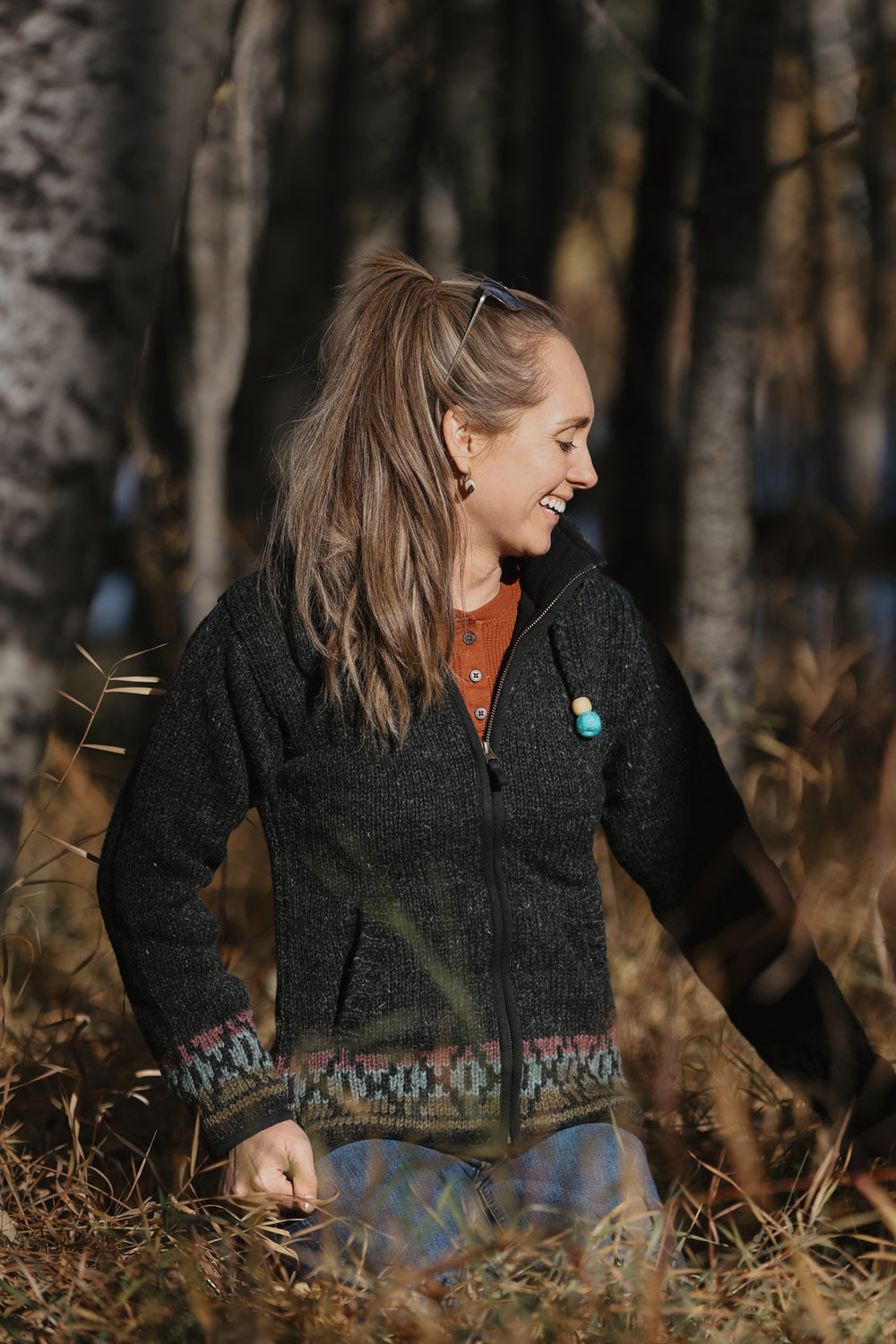 Lost Horizon - Misty Women's Wool Knit Sweater - Black Natural