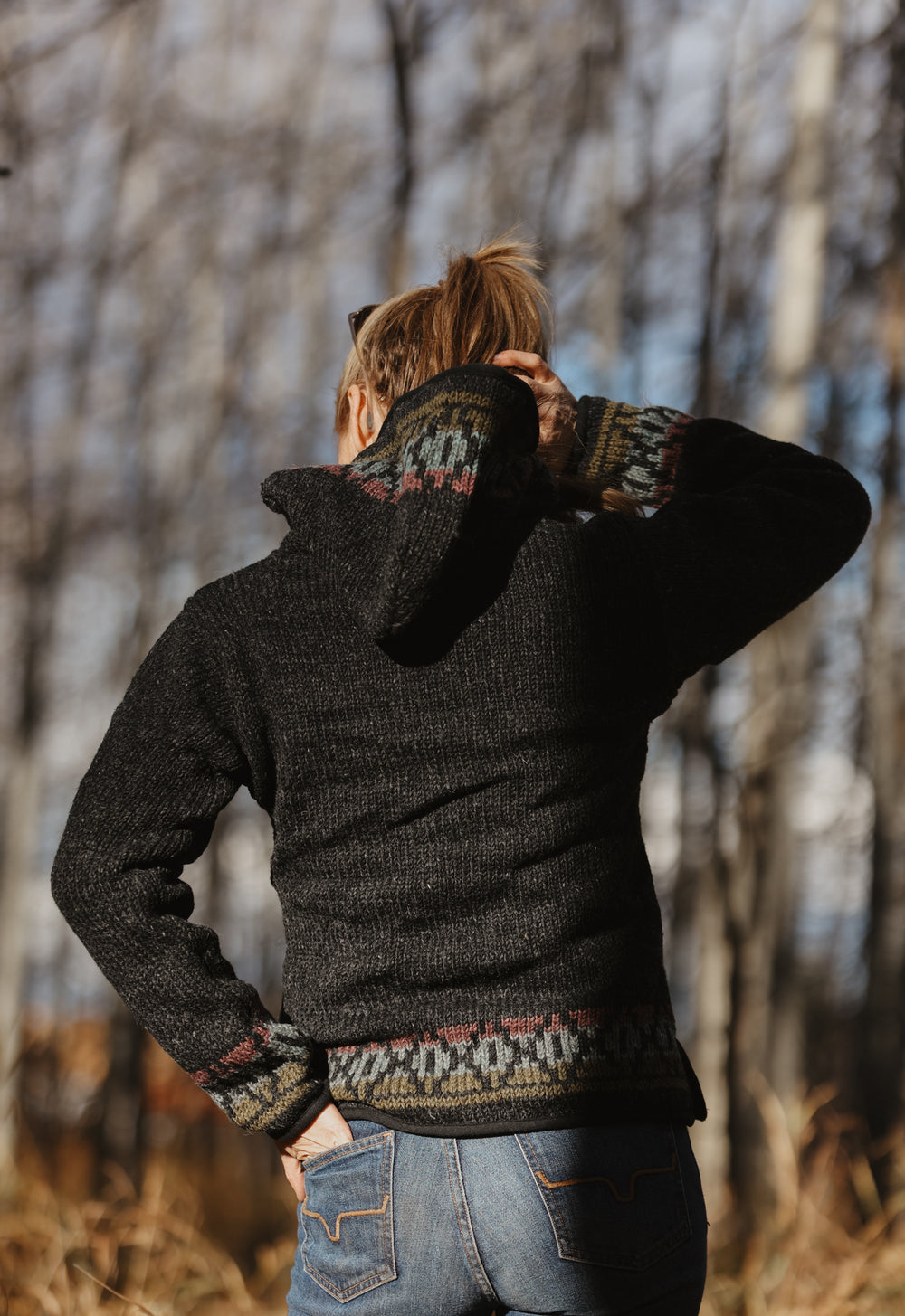 Lost Horizon - Misty Women's Wool Knit Sweater - Black Natural