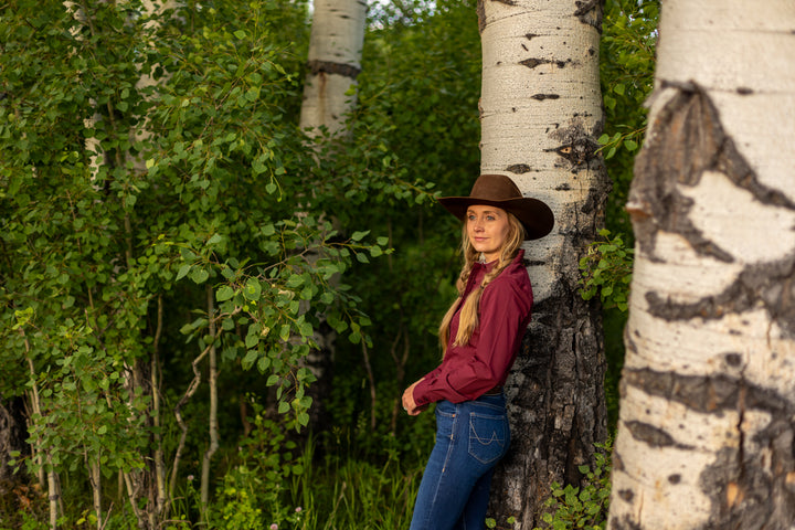 Cinch - Women's Long Sleeve Stripe Plain Weave