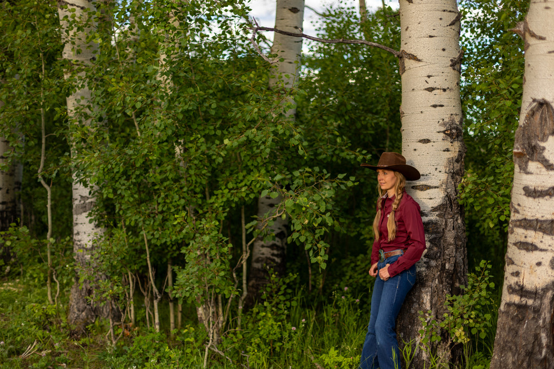 Cinch - Women's Long Sleeve Stripe Plain Weave
