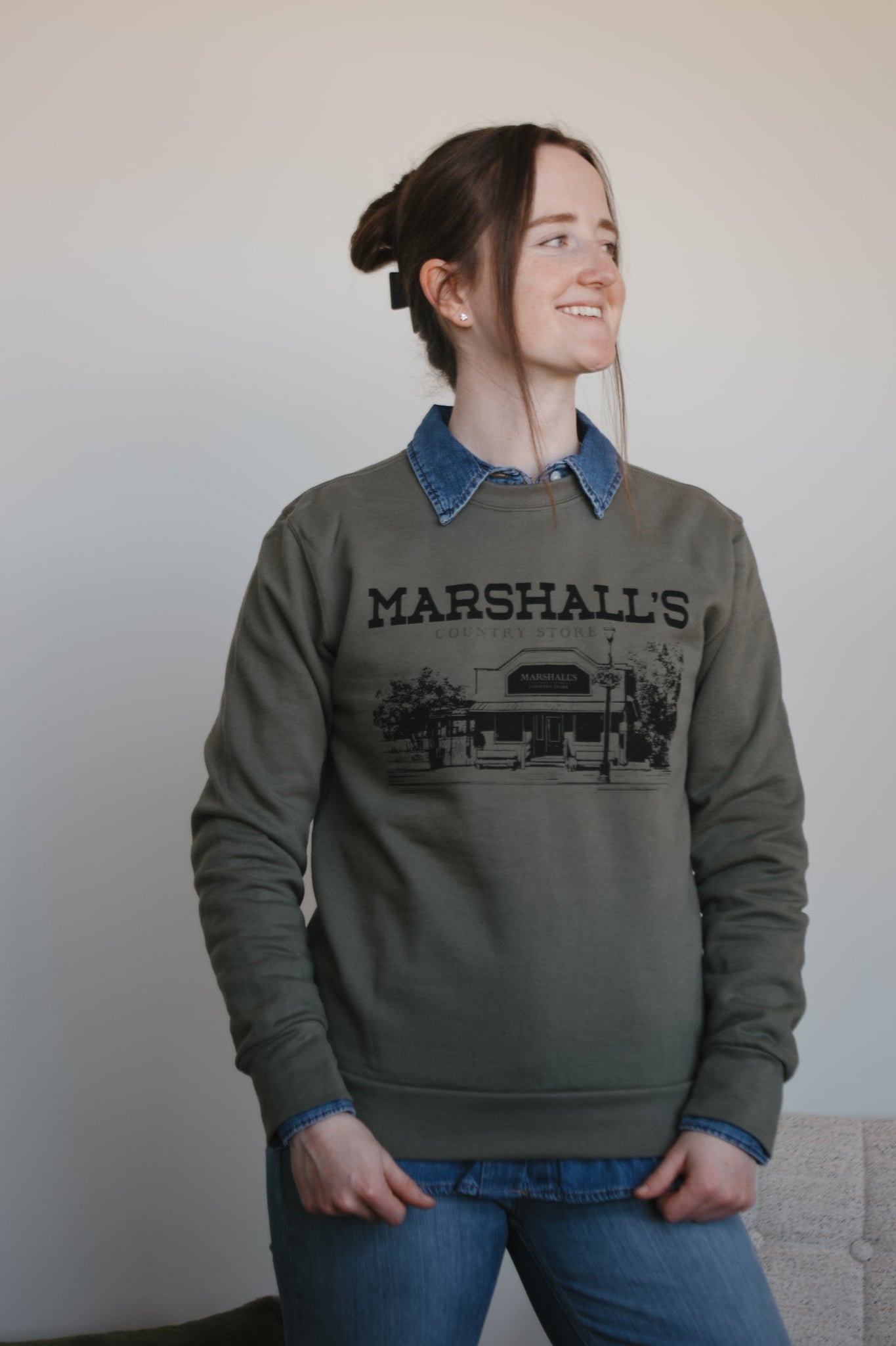 Marshall's Country Store Crew Neck (Sage Grey)