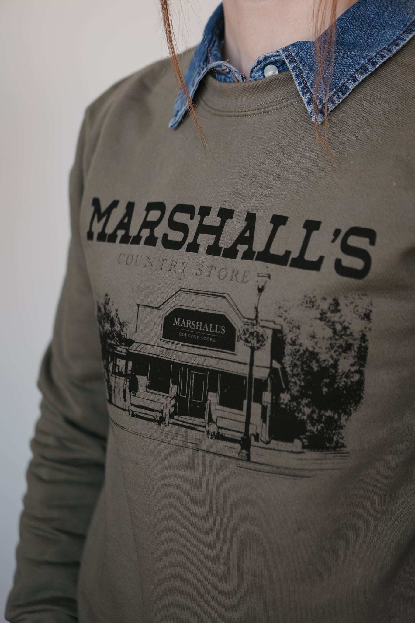 Marshall's Country Store Crew Neck (Sage Grey)